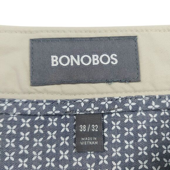 Bonobos Pants Mens 38x32 Beige Slim Flat Front Cotton Chino Casual Work Office - Picture 9 of 12
